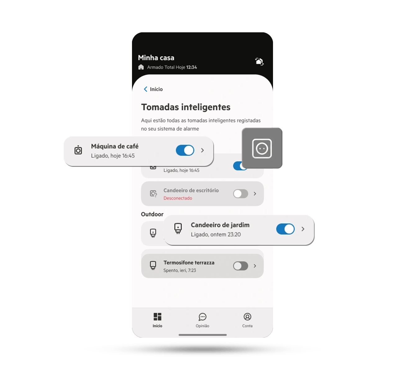 Controle os seus eletrodomésticos e luzes