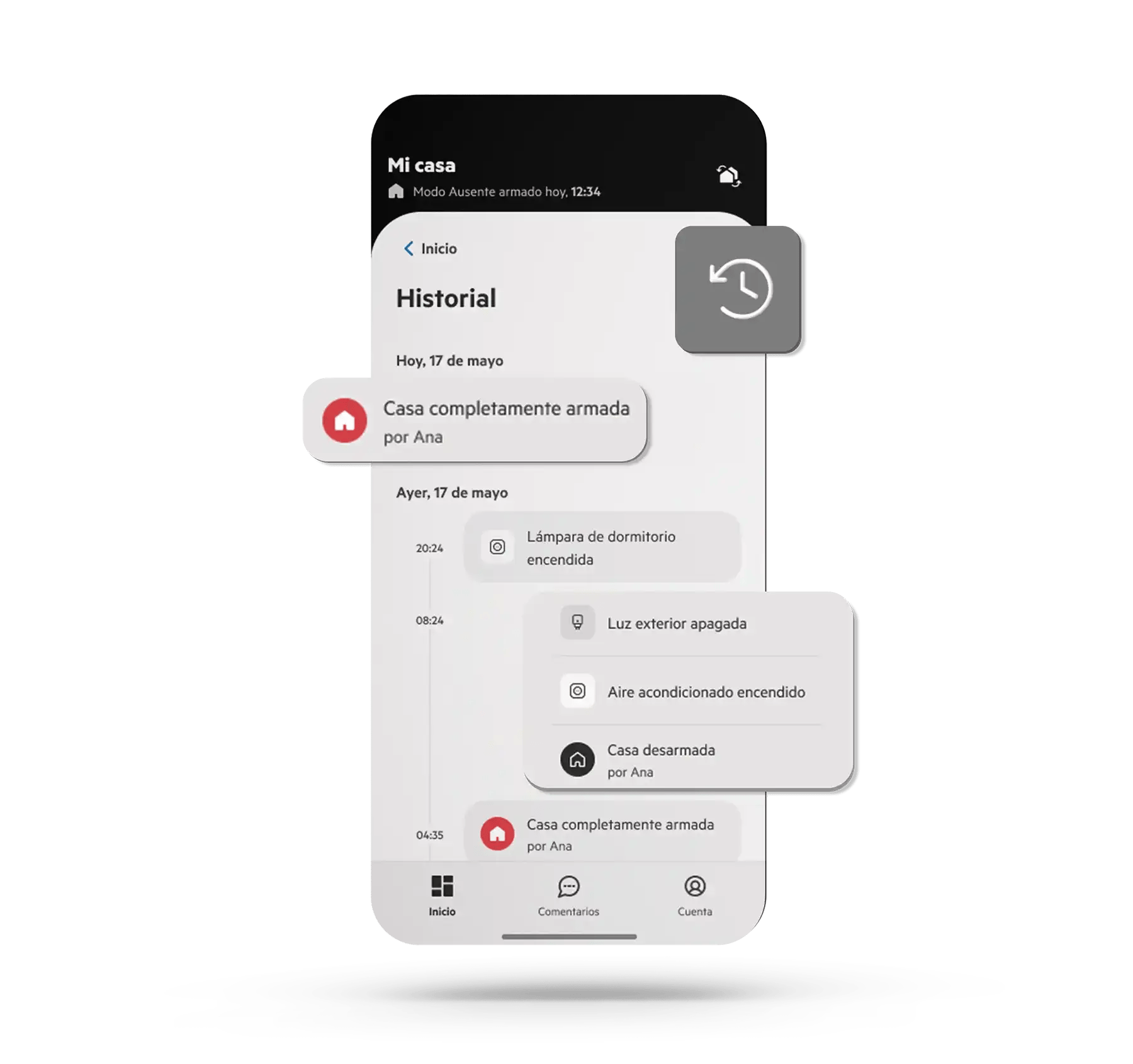 Historia sector alarm app