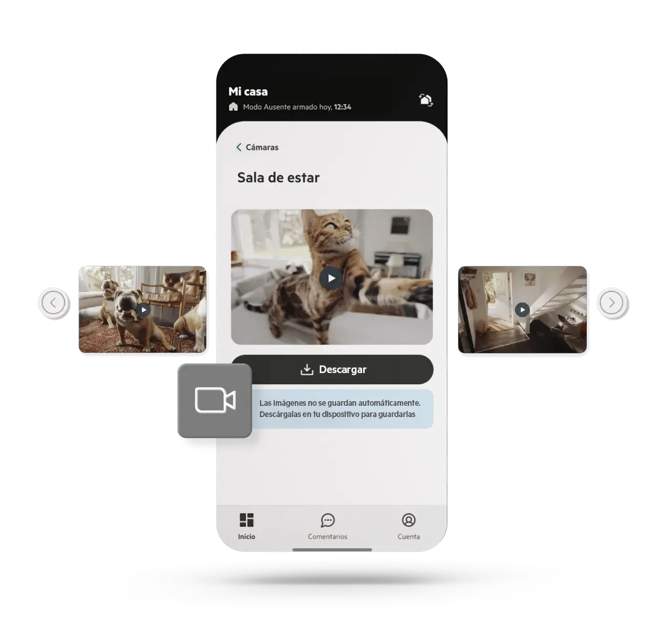 Control en directo desde tus cámaras app sector alarm
