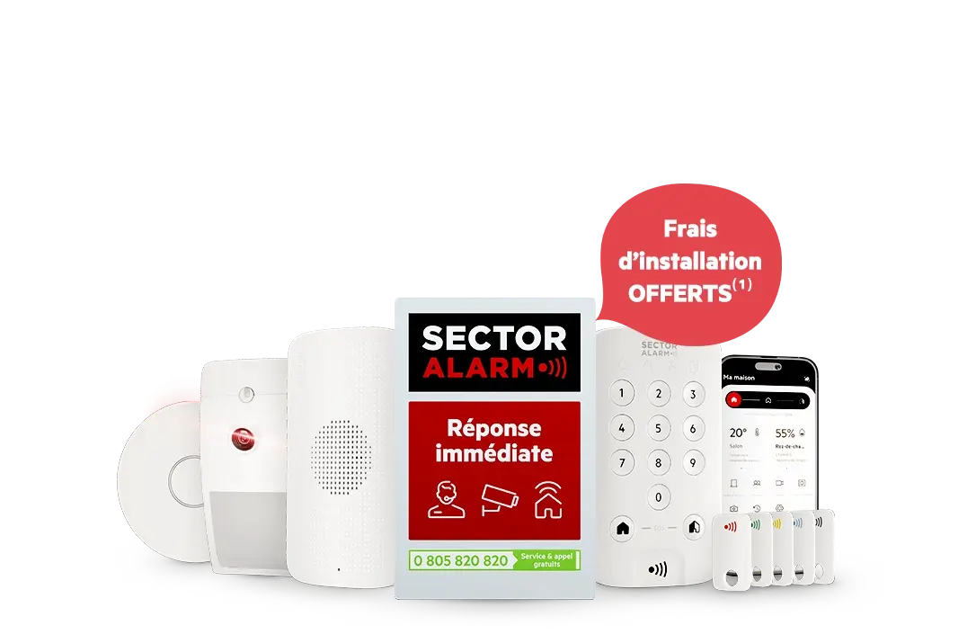 Système d’alarme intrusion sans fil avec détecteurs installés pour sécuriser votre logement.