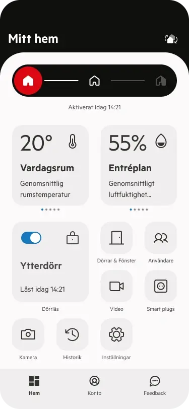 Larma på och av
