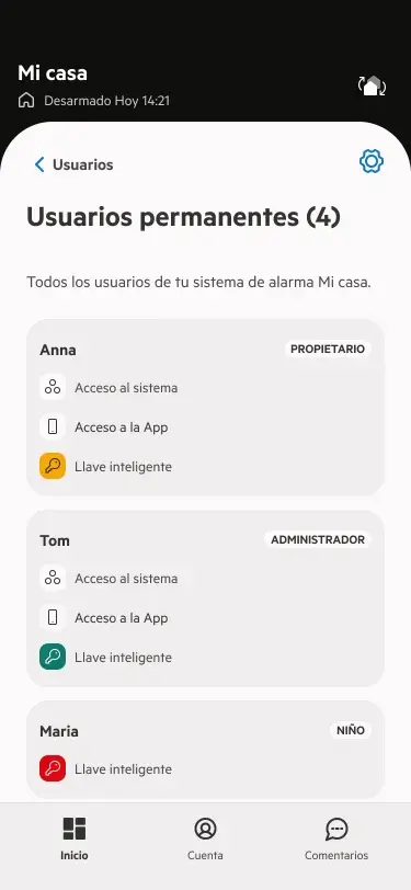 Control de usuarios